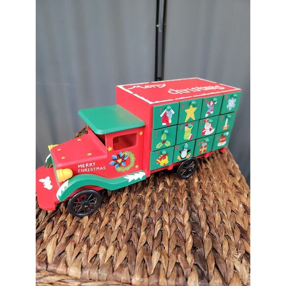 Northlight 14" Children's Advent Calendar Red Storage Truck Christmas Decoration - Picture 7 of 16